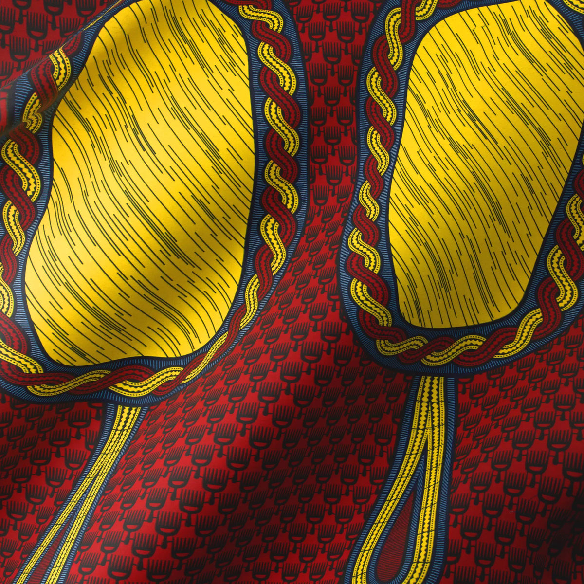 Vlisco Wax Hollandais - Beautiful lady, belle dame - Red