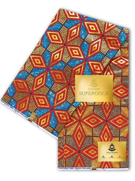 Africká Bavlněná Látka Exclusive - Super Gold - J008